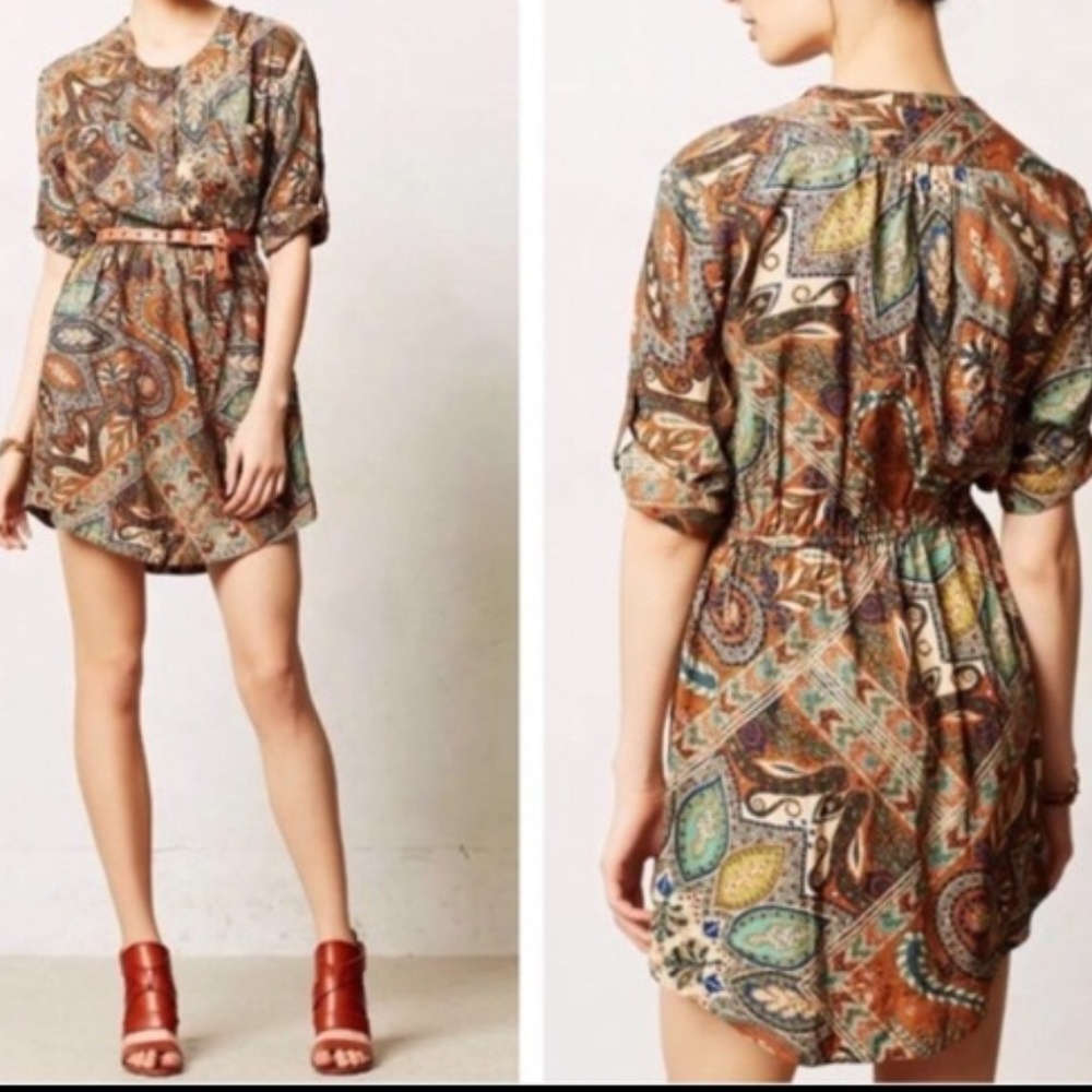 Holding Horses Paisley Elastic Waist Dress Sz 2